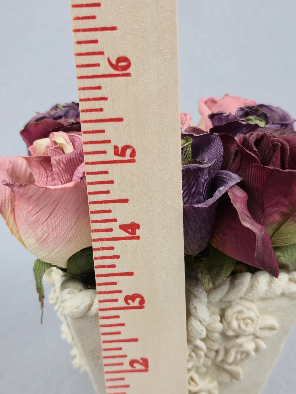Vintage Hallmark Faux Fabric Rose Resin Planter
